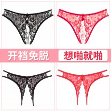 曼烟情趣内裤女式性感蕾丝透视开档免脱内裤NK8245