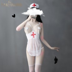 【天猫】曼烟女式性感透视吊带护士套装网红风9287