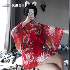 【天猫】网红风曼烟性感恋恋兔日系和服浴袍睡裙套装9580