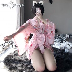 【天猫】网红风曼烟性感恋恋兔日系和服浴袍睡裙套装9580