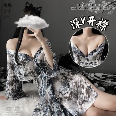 【 天猫】情趣内衣 性感透明薄纱印花长睡裙1848