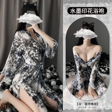 【 天猫】情趣内衣 性感透明薄纱印花长睡裙1848