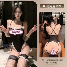 【天猫】曼烟性感透视可爱吊带连体衣萌兔女郎9557