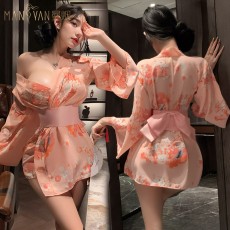 【天猫】网红风曼烟情趣内衣性感透视开襟日系和服旗袍9726