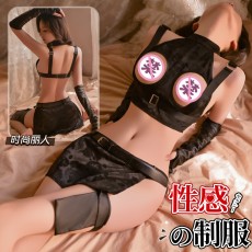 【天猫】曼烟情趣内衣女性感分体式镂空美背火辣特工COS制服套装100309
