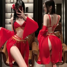 【天猫】曼烟情趣内衣女性感钻饰分片式异域古风公主绑带蕾丝连衣裙100429