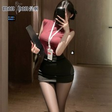 【天猫】曼烟情趣内衣女性感ol秘书制服紧身包臀短裙纯欲分体套装100524