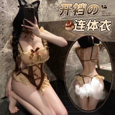 【天猫】曼烟情趣内衣女性感开裆连体衣萌糖小熊吊带透视柔纱睡衣100597