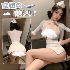 【天猫】曼烟情趣内衣女性感深V火辣透视包臀睡裙空姐少妇COS制服100068