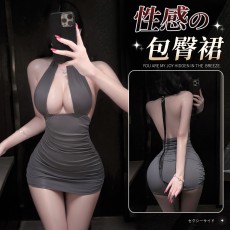 【天猫】曼烟情趣内衣女性感一衣两穿挂脖紧身包臀裙名媛御姐制服100963